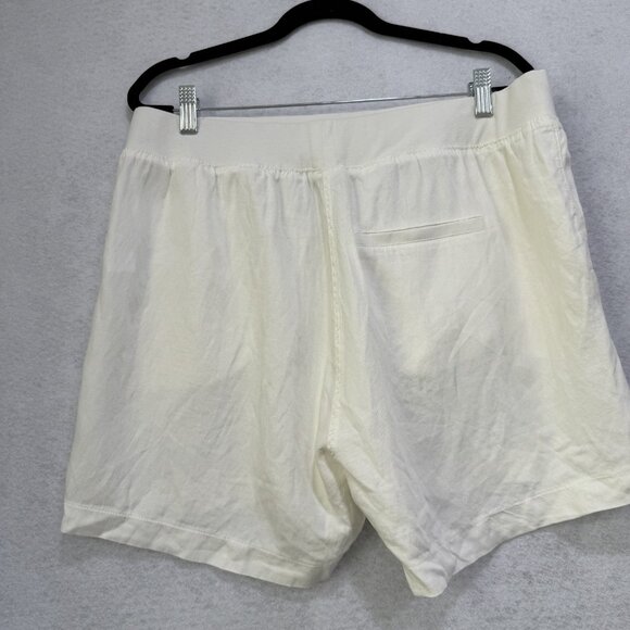 Faherty Shorts Womens Large Linen Blend Elastic Waist Pockets Lightweight Summe - Picture 9 of 12